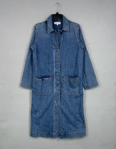 Chaqueta de mezclilla Madewell para mujer pequeña azul largo plumero 100 % algodón trinchera - Imagen 1 de 13