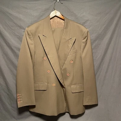 Christian Dior Monsieur Suit Mens Double Breasted Blazer Pants Tan / Khaki - Image 1 of 4