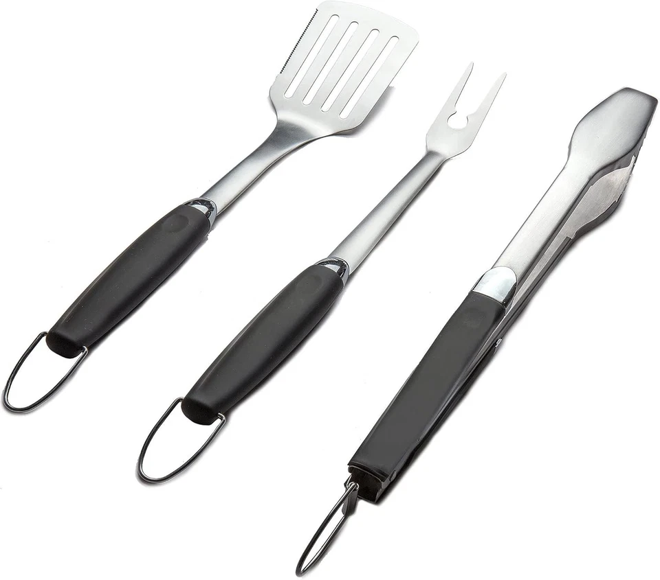 Simplistex Stainless Steel BBQ Grill Tool Set W/tongs Spatula Fork and Brush