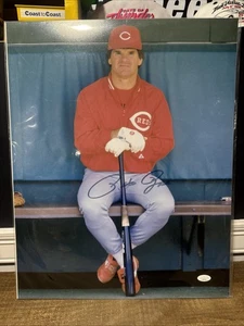 ¡Foto 16x20 firmada por PETE ROSE ROJOS! Hit King, JSA subasta prístina - Imagen 1 de 6