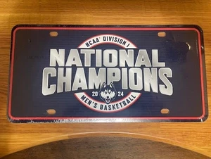 UCONN Huskies 2024 NCAA Hombres Baloncesto Campeones Nacionales Placa de Metal - Imagen 1 de 1
