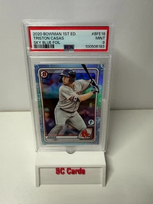Triston Casas 2020 Bowman 1st Edition Prospect Sky Blue Foil #BFE-18 PSA 9 MINT - Image 1 of 2