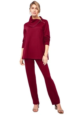 Juego de 2 piezas de ponte cuello dividido talla grande Jessica London para mujer Foto 1 de 2