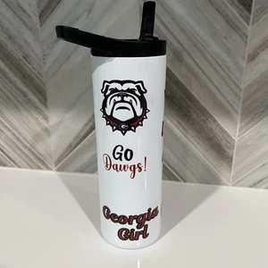 Botella de agua termal UGA University Of Georgia Girl 20 oz tapa abatible pajita - Imagen 1 de 17