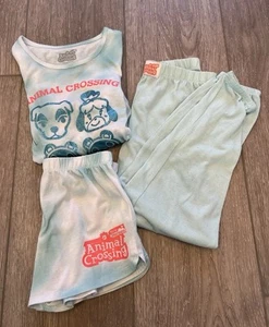 Nintendo Animal Crossing New Horizons Kids Pajama Set 3 piece Size M (7-8) - Picture 1 of 14