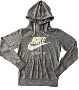 Womens/Juniors Nike Hoodie Grey Lightweight Organic Cotton Medium M Just Do It - Picture 1 of 15