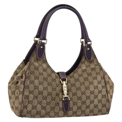 GUCCI GG Canvas Jackie Shoulder Bag Beige Gold 145819 Auth bs29800 - Image 1 of 4