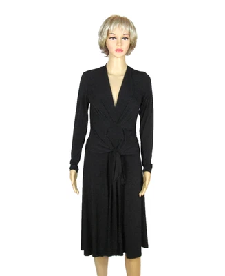 Vestido MICHAEL KORS NUEVO CON ETIQUETAS Talla 4 Negro Manga Larga Imitación Envoltura Precio de venta sugerido por el fabricante 120 USD Foto 1 de 4