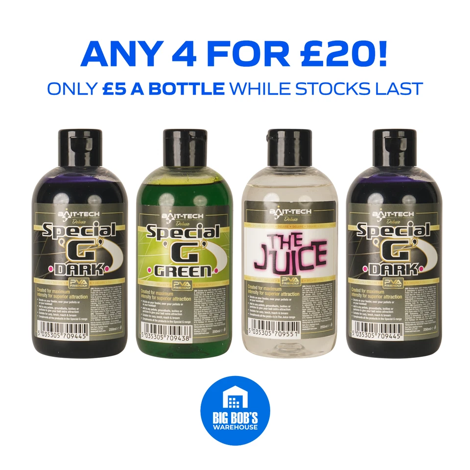 Bait-Tech Special G Deluxe Liquid Bait Boost *Any 4 for £20* Juice, Dark, Green - Image 1 of 4