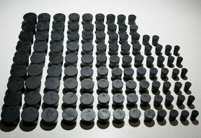 (107) Cole Parmer Black Rubber Stoppers, Assorted Sizes #00 to #8, Tapered Plug - Image 1 of 4