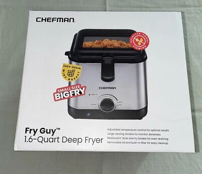 Fry Guy Compacto Freír 1.6 Cuartos Estilo Restaurante Fácil Vista y Temperatura Ajustable Foto 1 de 4