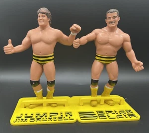 Vintage WWF LJN Killer Bees Jumpin Jim Brunzell and B. Brian Blair W Stands - Picture 1 of 6