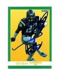 Gill Byrd signed autograph 1991 Fleer football card San Diego Chargers