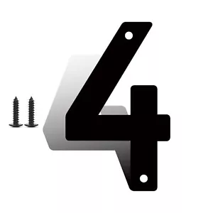 5 Inch Modern Metal House Numbers Metal Address Numbers and Letters Black Doo... - Picture 1 of 8