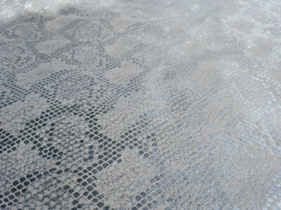 Goatskin leather hide 2 Tone Metallic Silver Python Snake Skin Print full bodied - Image 1 of 4