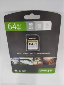 PNY 64GB Elite Performance Class 10 U3 SDXC Flash Memory Card - Picture 1 of 2