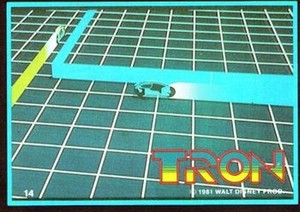 TRON MOVIE 1981 DISNEY TRADING CARDS DONRUSS 1982 BRUCE BOXLEITNER BASE CARD 14