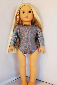 Traje de cuerpo/leotardo de manga larga brillante multicolor para muñecas American Girl de 18 pulgadas - Imagen 1 de 1