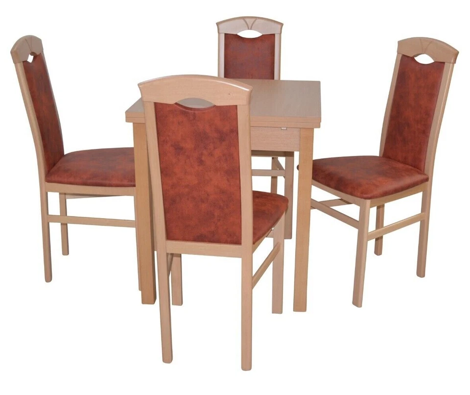 5tlg. Tischgruppe, Essgruppe 5tlg. In 4 Farben, Esstisch ausziehbar - Bild 1 von 1