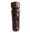 Sculpture statue en bois massif sculptée à la main tête tribale africaine/jamaïcaine 7 pouces de haut