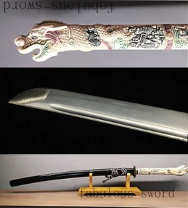 1095 high carbon steel sharp blade japanese samurai sword katana dragon handle - Picture 1 of 10