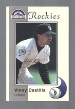 1994 Colorado Rockies Police VG Vinny Castilla Kansas City Life Insurance Card