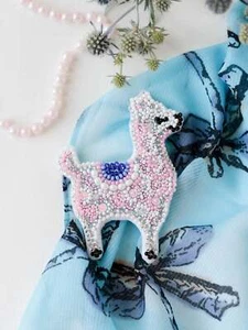Abris Art Bead Embroidery Decoration Kit Pink llama AD-217 - Picture 1 of 2