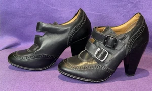 EuroSoft Sofft Damen Doppelschnalle Schwarz Leder Stiefelette/Bootie Größe 8,5 M - Bild 1 von 8