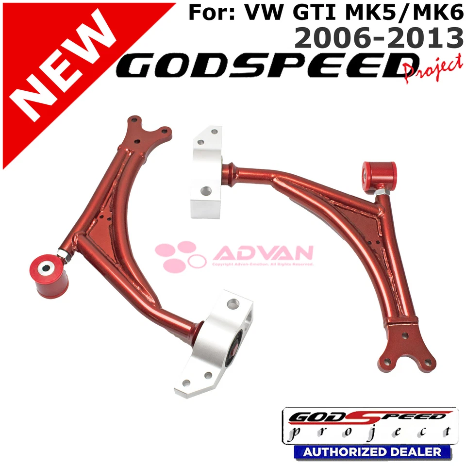 Brazo de control inferior delantero tubular ajustable para Volkswagen GTI 06-13 Godspeed# AK-069-C Foto 1 de 4