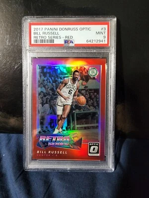 Psa 9 Bill Russell Panini Optic Retro Parallel Refractor #/99 pop 3 Celtics - Image 1 of 4