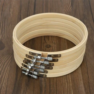 1/6/12pcs 6 Inch Wooden Embroidery Hoops Bamboo Circle Cross Stitch Hoop Tools - Picture 1 of 19