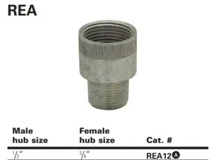 (AMPMECH) CROUSE-HINDS/ EATON NEC EX CLASS 1 DIV 1, ADAPTER, REA12, 1/2"Mx3/4"F - Picture 1 of 4