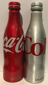 2008 Coca-Cola and Diet Coke Aluminum Bottles 8.5 oz. Lot Of 2 Sealed & Full - Picture 1 of 5