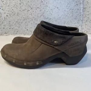 Merrell J68662 Luxe Wrap Bitter Chocolate Leather Clogs Loafers Women's Size 6.5 - Picture 1 of 9