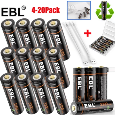 Batería Recargable USB EBL AA 1.5V Li-ion 3500mwh Baterías Doble A + Lote de Cables Foto 1 de 4