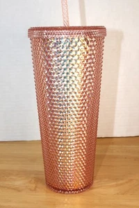 Starbucks 24 oz. Becher Rosegold Diamant Nieten Venti Cold Cup ~ NEU - Bild 1 von 8