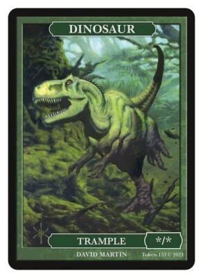 Dinosaur Token, Art by Artist David Martin MTG Magic Givememana - Image 1 of 2