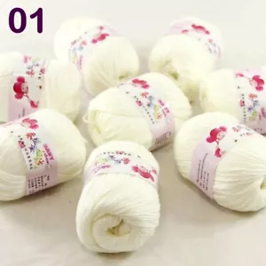 Sale 8 Skeinsx50gr DK Baby Cashmere Silk Wool Children Hand Knit Crochet Yarn 01 - Picture 1 of 19