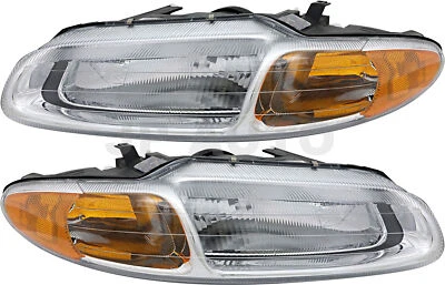For 1996-2000 Chrysler Sebring Convertible Headlight Halogen Set Pair - Изображение 1 из 4