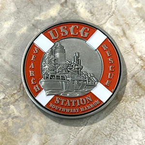 MONETA UFFICIALE US COAST GUARD STATION SOUTHWEST HARBOR CHALLENGE USCG grande 1,75" - Foto 1 di 2