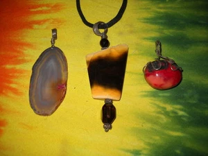 CRYSTAL JEWELRY PENDANT STONE SILVER BEAD BOHEMIAN NECKLACE CHARM MIXED LOT NEW - Picture 1 of 5