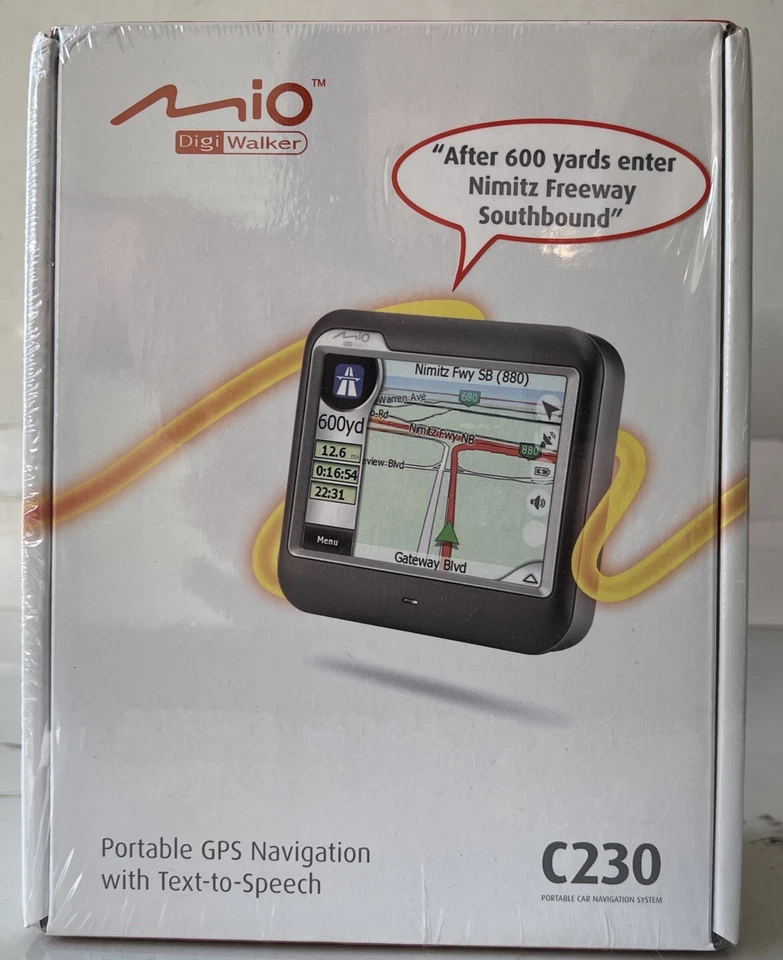 Mio DigiWalker C230 Portable Car Navigation System w/ GPS Sealed Text To Speech - Image 1 of 1