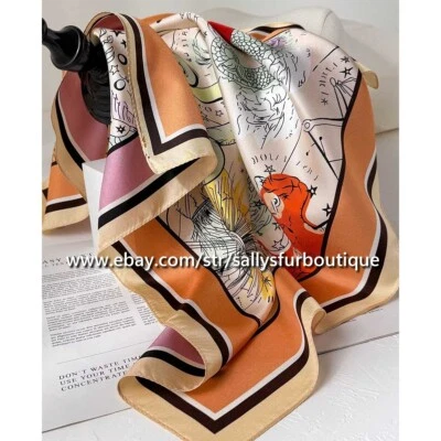 Sallys Boutique 14 Momme Sarga Seda Animales Estampado Doble Cara Cuello Bufanda 65cm Foto 1 de 4