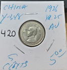 1936 China 5 cents, Au details, Coin #420