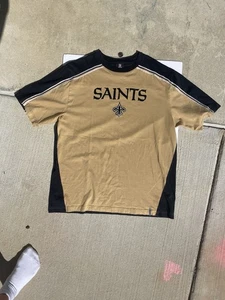 New Orleans Saints Football NFL Apparel Vintage Black Gold Crewneck T-Shirt Sz L - Picture 1 of 4