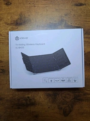iClever Backlit Foldable Keyboard, BK05 Wireless Folding Keyboard, New Sealed - Image 1 of 3