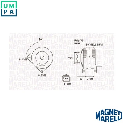 ALTERNATOR 063731823010 FOR RENAULT CLIO/MIO/II/Mk SCENIC/GRAND/III LUTECIA 1.5L - Image 1 of 4