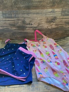 2) Mini Boden Swimsuits One-piece Ice Cream Cross Back & 2 Pc Polka Dot 13-14y - Picture 1 of 10