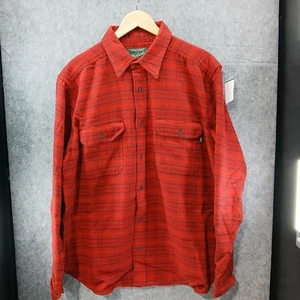 Woolrich Men's Long Sleeve Plaid Button Up Shirt Red Size L - Picture 1 of 6