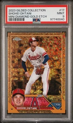 Shohei Ohtani Topps 2023 Gilded Coll Mini Diamond Gold Etch Limited /50 PSA 9 - Image 1 of 2